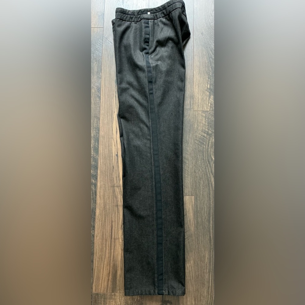 MaxMara Women’s Cotton Charcoal Gray Black Stripe Trouser (Size 12) - Picture 3 of 8